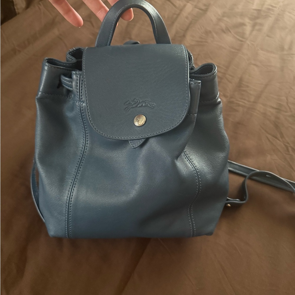 Longchamp blue mini backpack